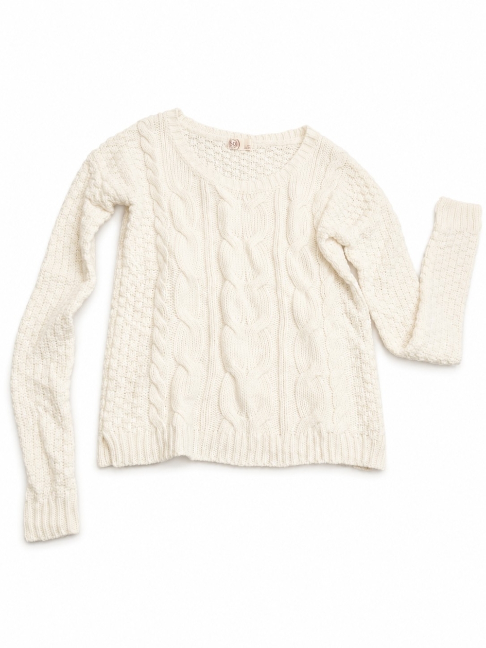 Heritage Cream Cable Crew Neck Sweater